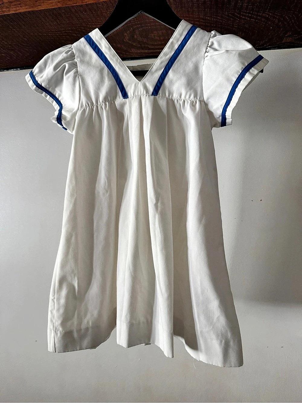 Vintage the Bay la Baie White & Blue Dress